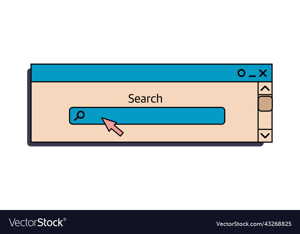 Search bar is an interface element of old vector image Search bar is an interface element of old