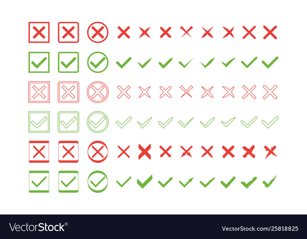 Set flat design check marks icons different vector image Set flat design check marks icons different