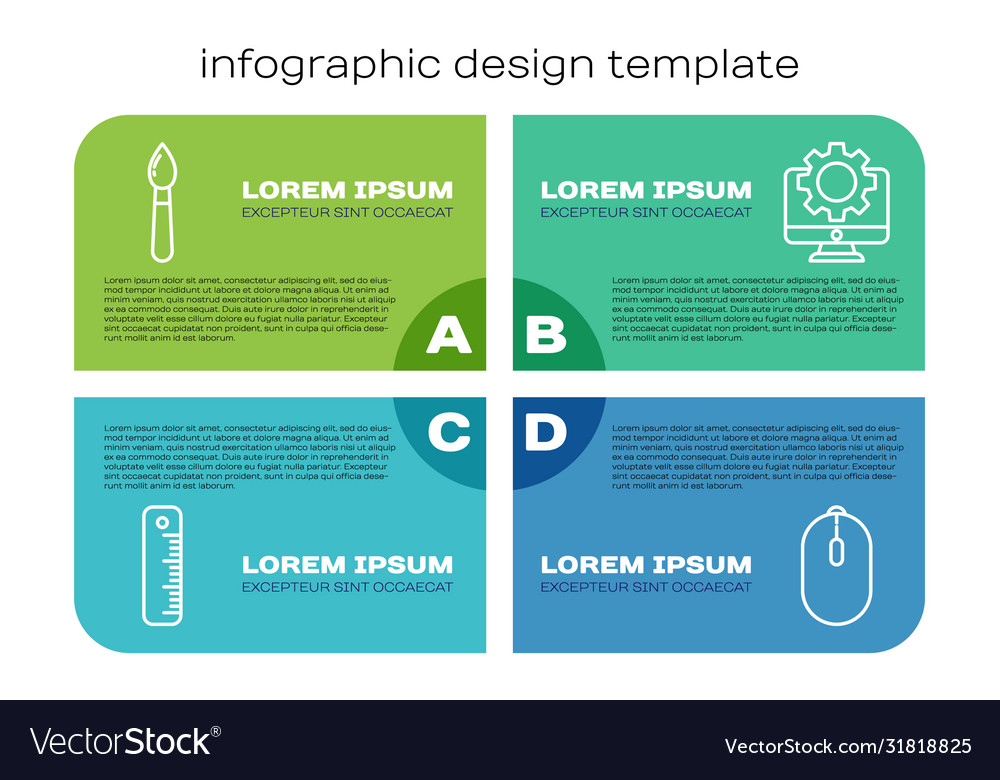 Set line ruler paint brush computer mouse vector image Set line ruler paint brush computer mouse