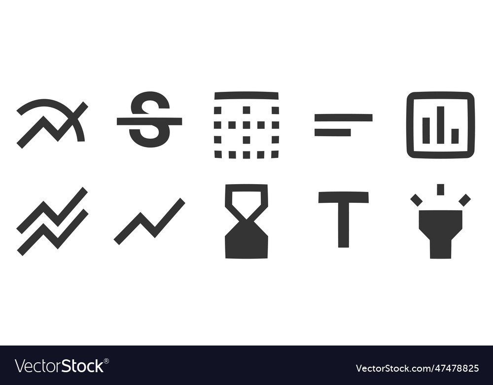 Set of 10 icons text editor thin line