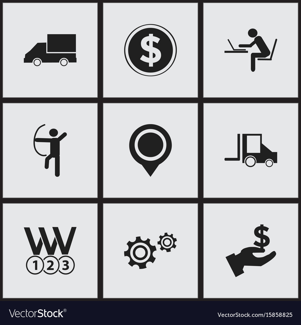 Set of 9 editable complicated icons includes