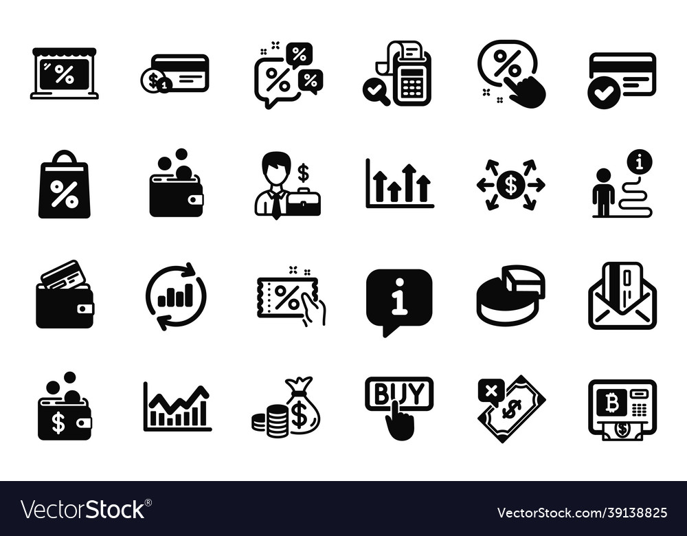 Set of finance icons related to credit card