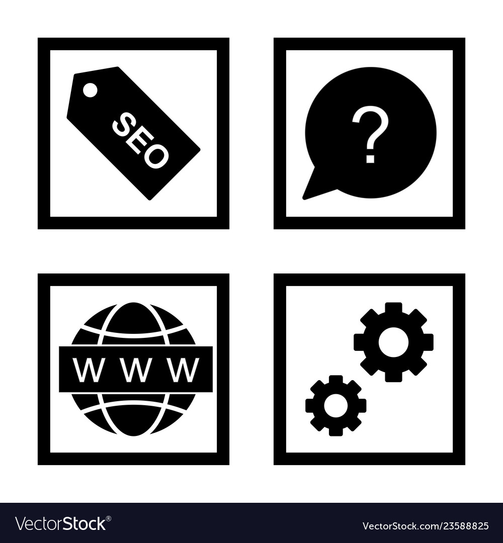 Set of seo search engine optimization icons