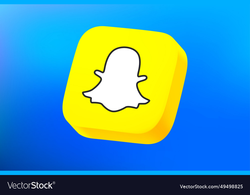 Snapchat social media platform button on blue Vector Image