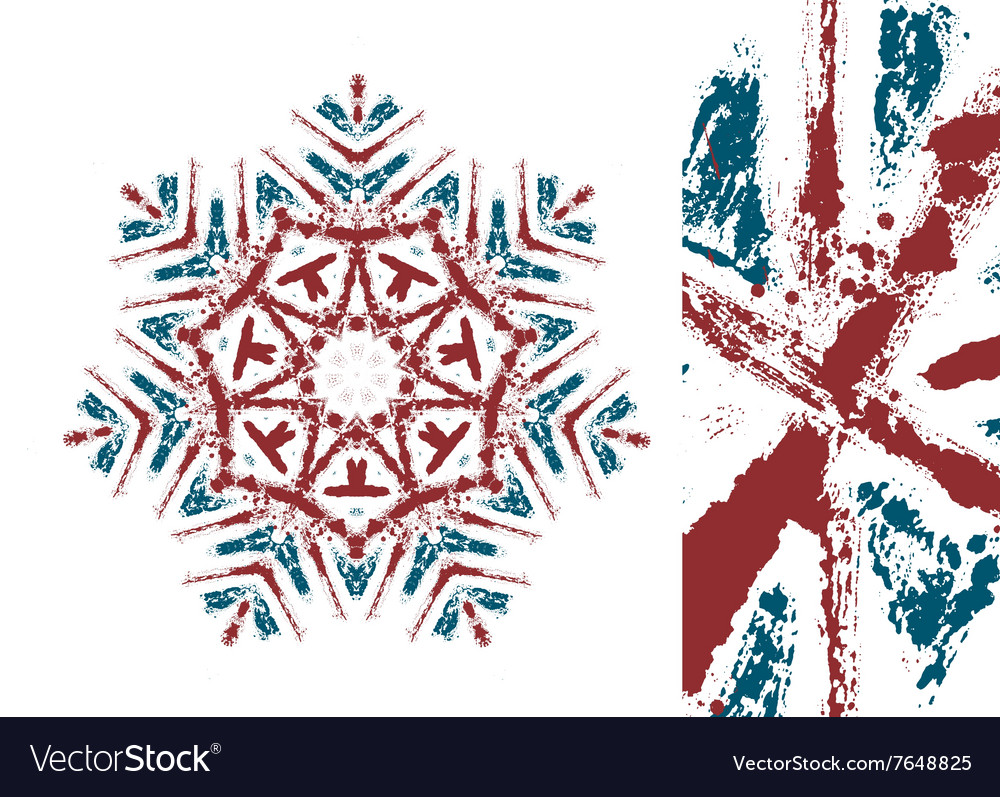 Snowflake styled with union jack flag colors