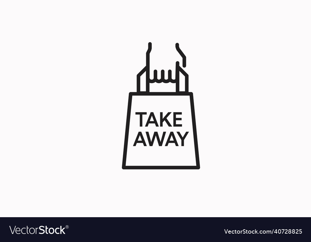 Take away bag icon Royalty Free Vector Image - VectorStock