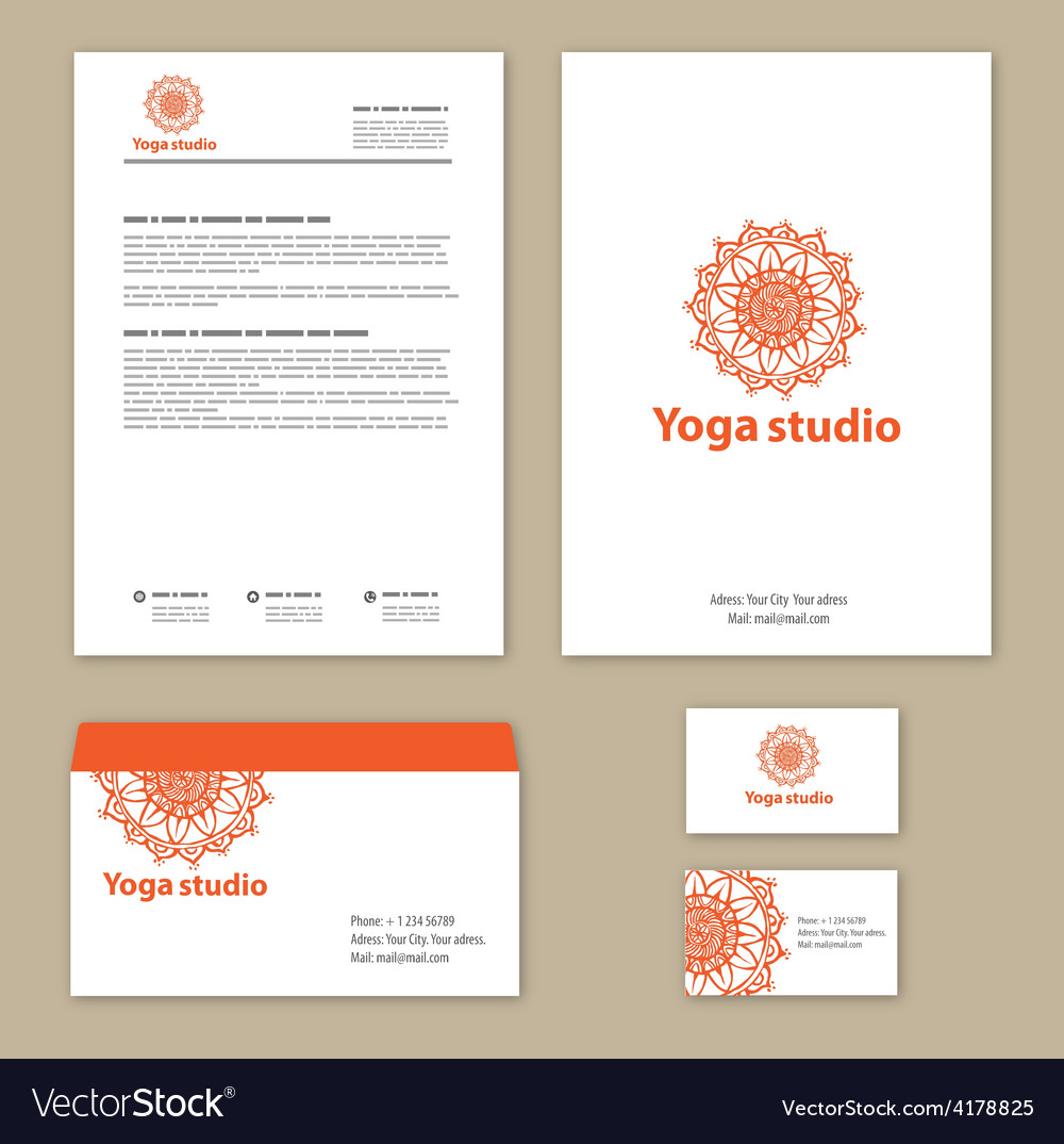 template corporate style with a round ornament vector image