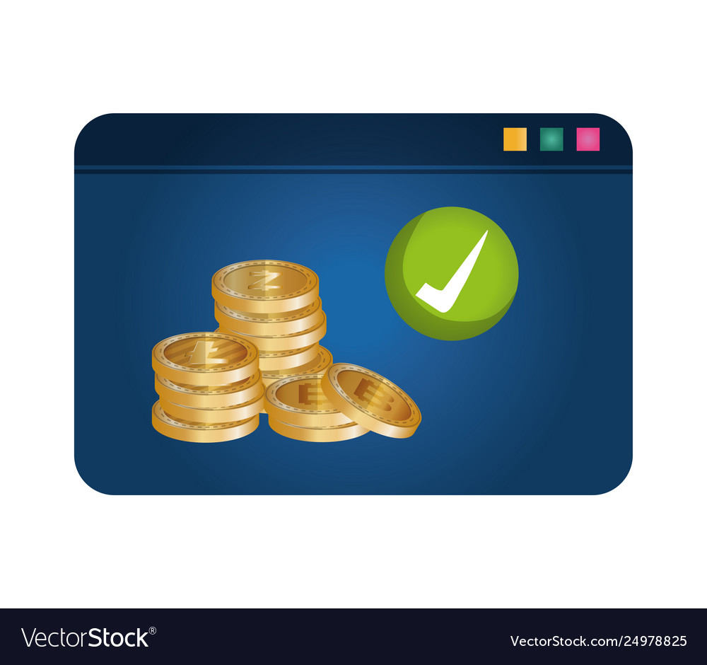 Template webpage with virtual coins