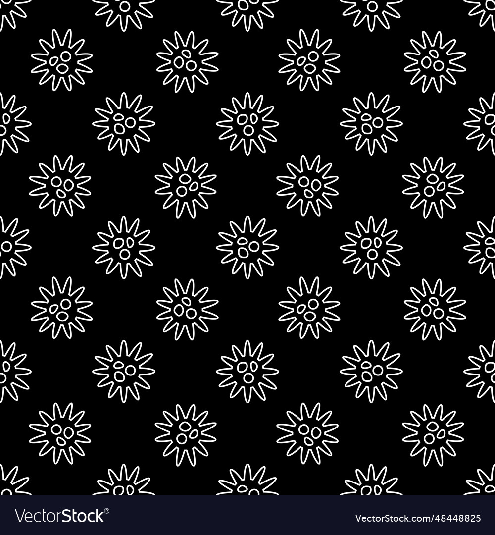 Virus concept minimal dark linear seamless pattern vector image Virus concept minimal dark linear seamless pattern