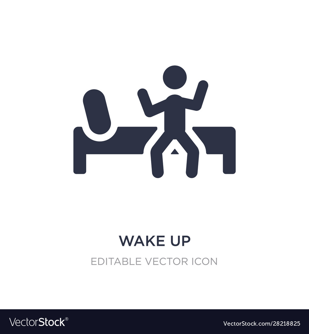 Wake up icon on white background simple element