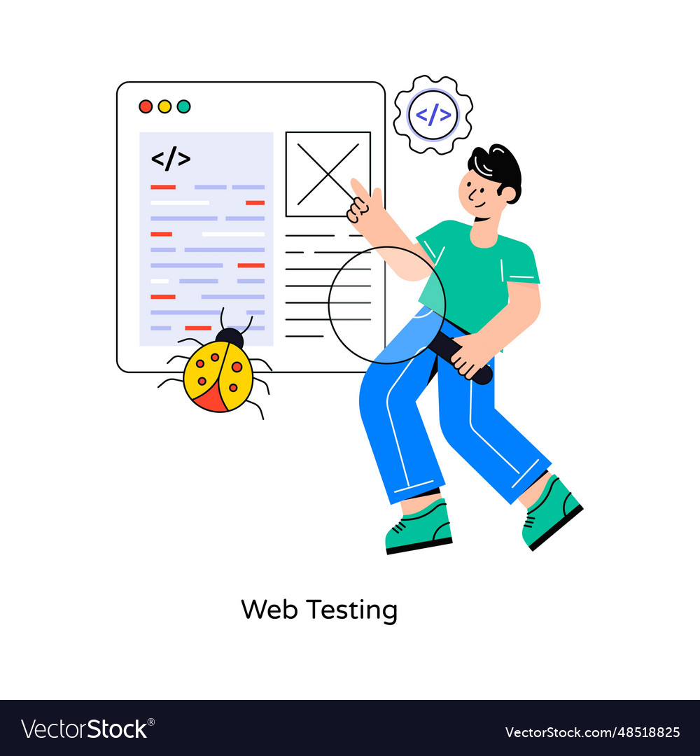 Web testing flat style design