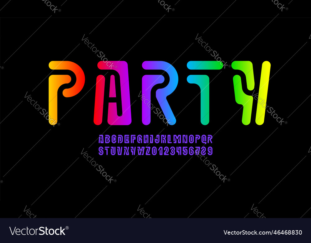 Abstract alphabet font rounded bright typography Vector Image Abstract alphabet font rounded bright typography