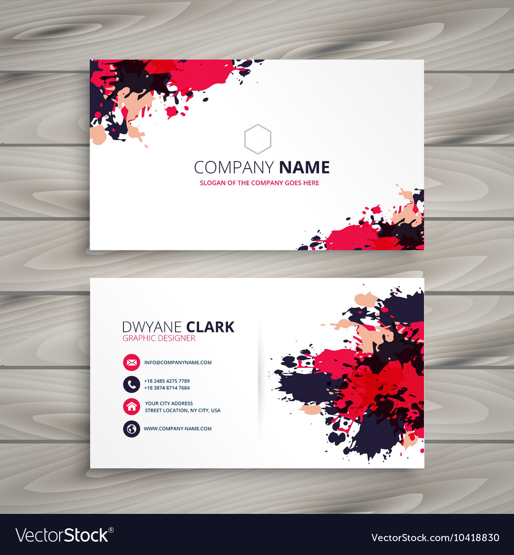 Abstract grunge ink splash business card