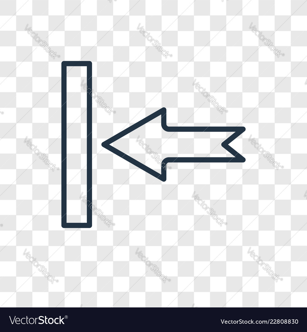 Back concept linear icon isolated on transparent vector image Back concept linear icon isolated on transparent