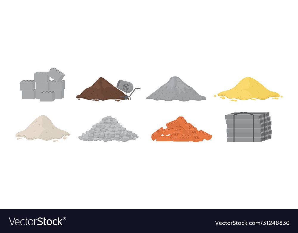 Building material piles