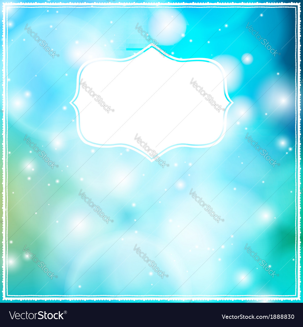 Card with frame on blue bokeh background