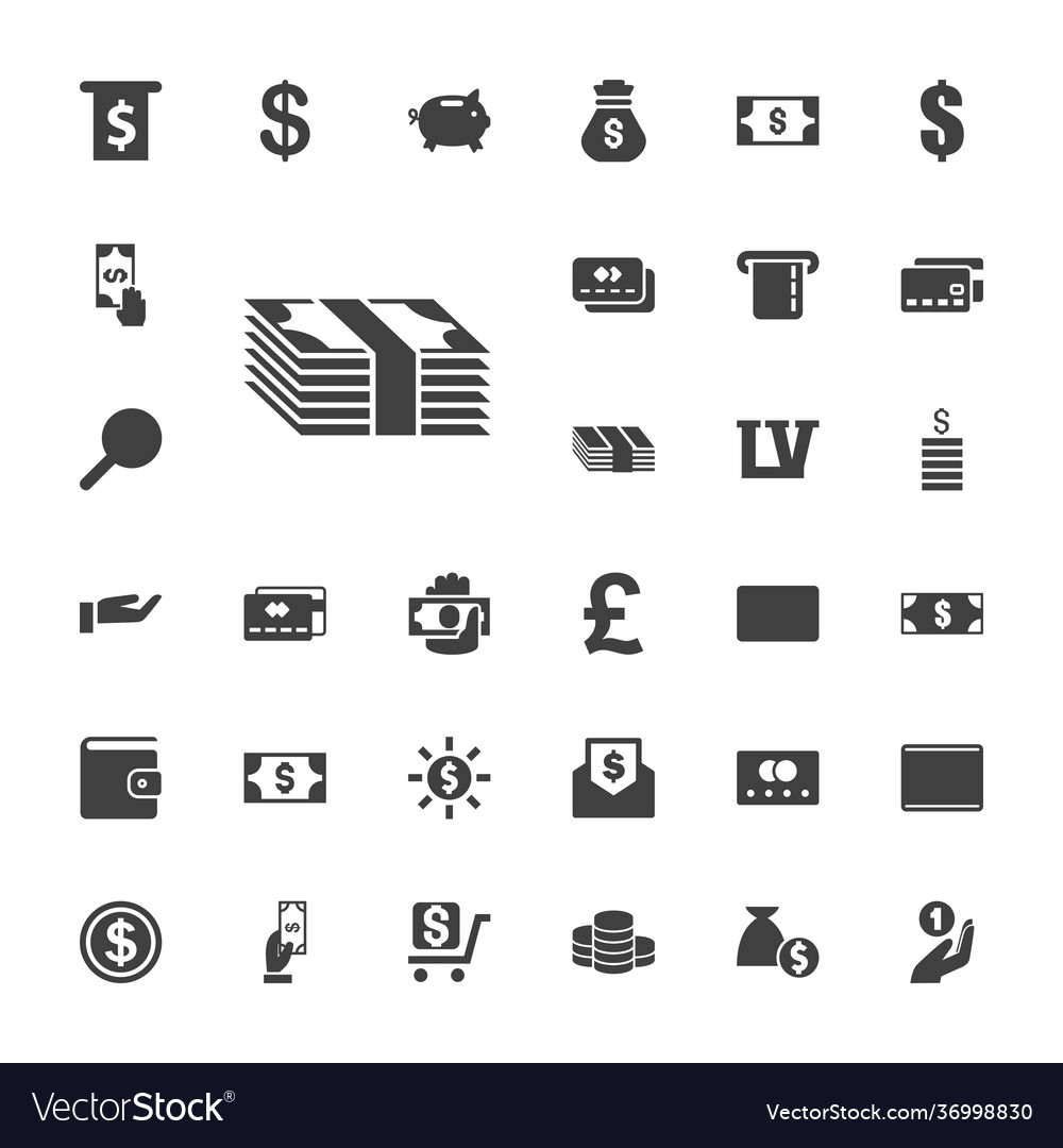 Cash icons Royalty Free Vector Image - VectorStock