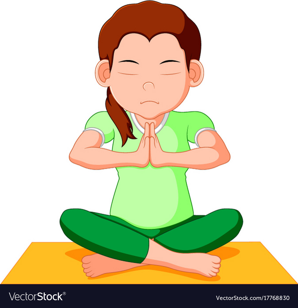 Cute pregnant woman character doing yoga Vector Image