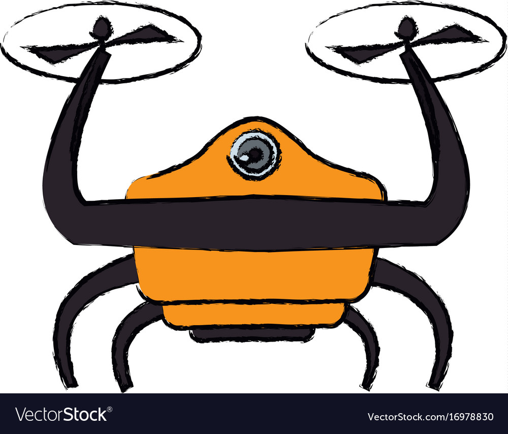 Drone with action camera device front view