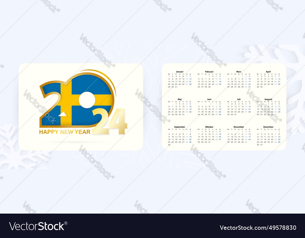 Horizontaler Taschenkalender 2024 in Schweden