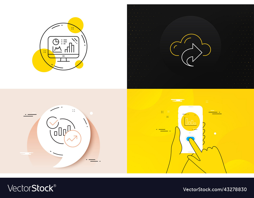 Minimal set of analytics graph histogram vector image Minimal set of analytics graph histogram