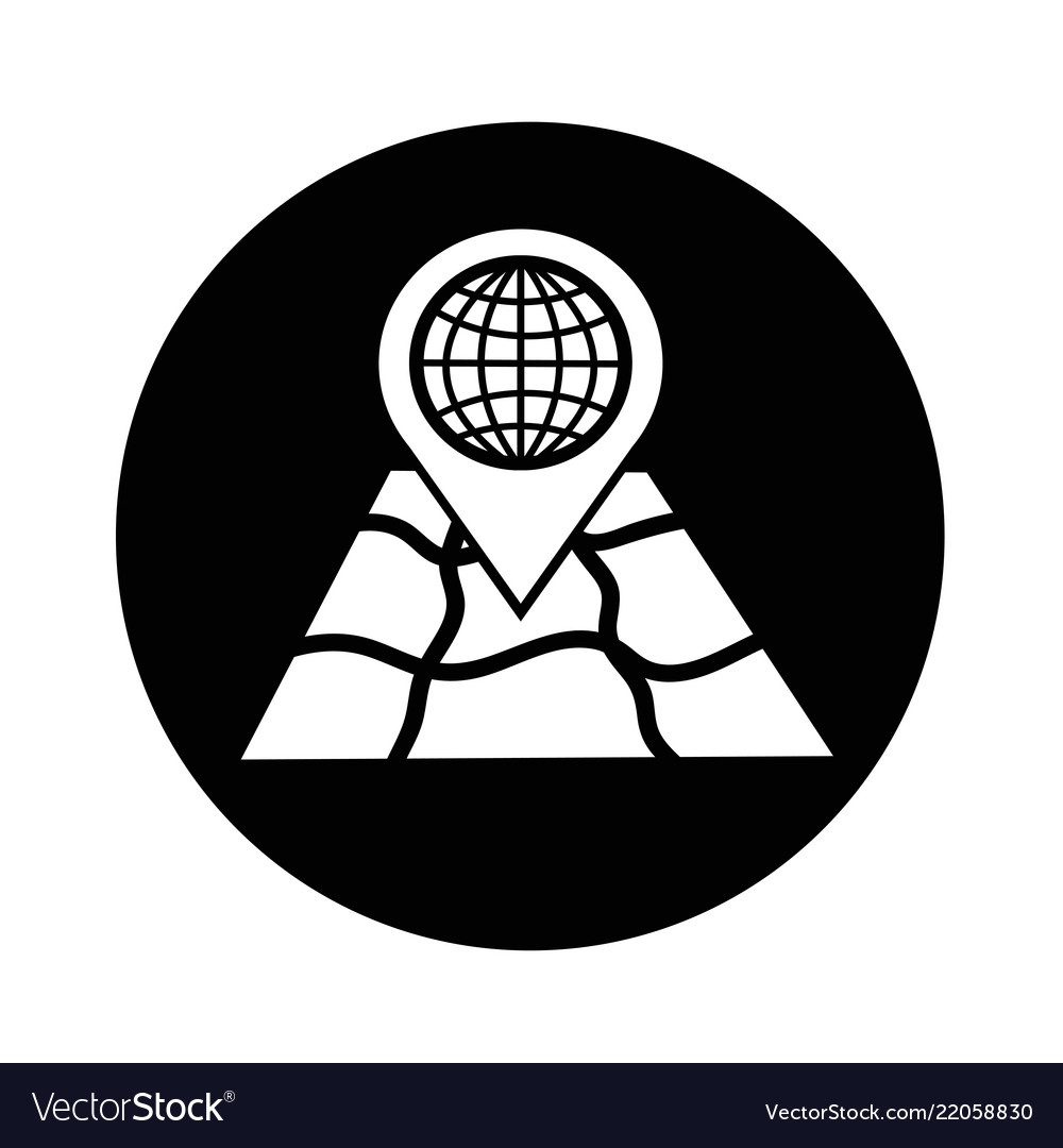 Pointer with map icon design
