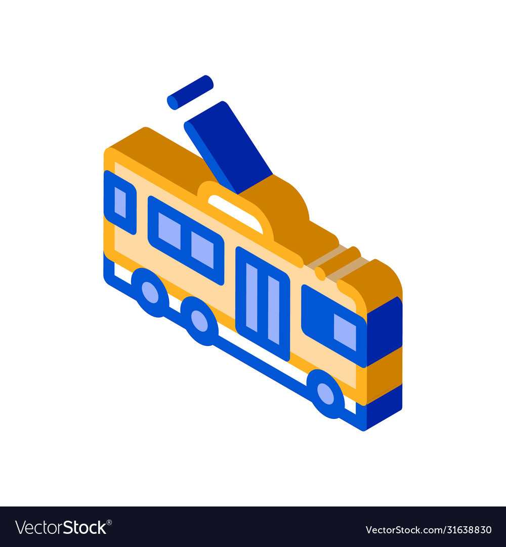 Public transport trolley bus isometric icon