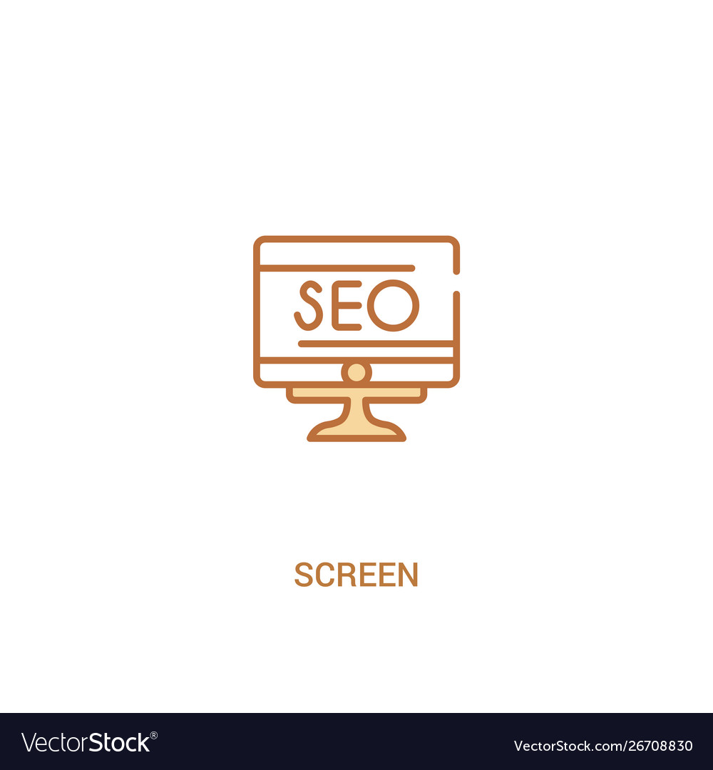 Screen concept 2 colored icon simple line element vector image Screen concept 2 colored icon simple line element