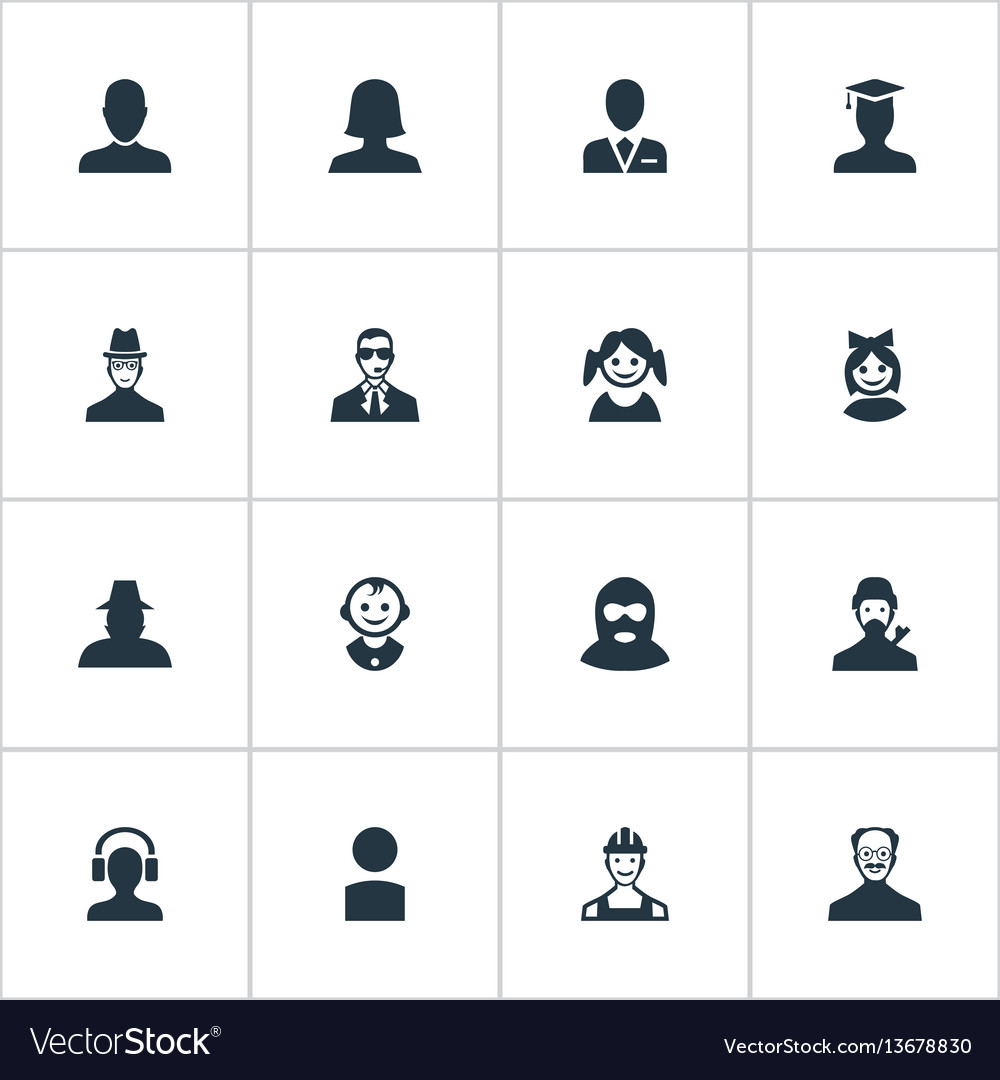 Set of simple human icons