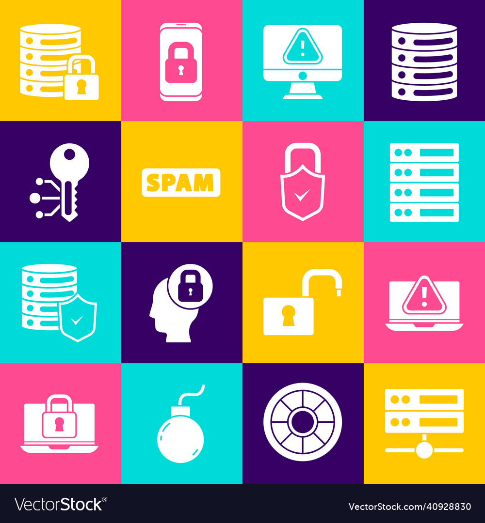 Set server data web hosting laptop vector image Set server data web hosting laptop