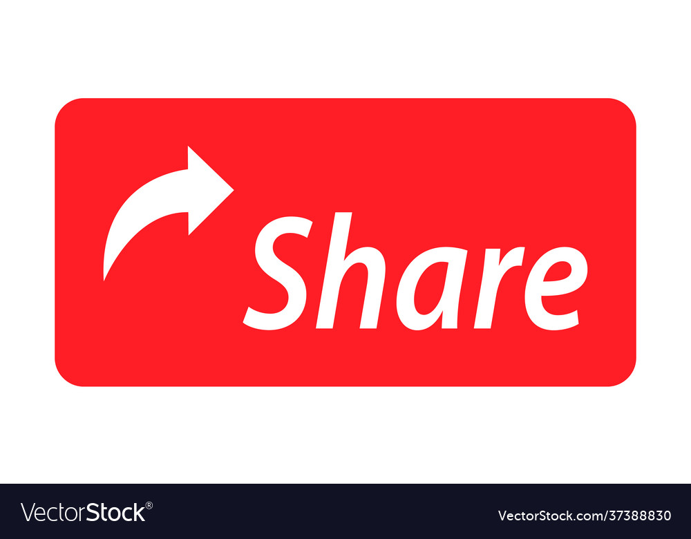 Share click button internet icon isolated banner Vector Image Share click button internet icon isolated banner
