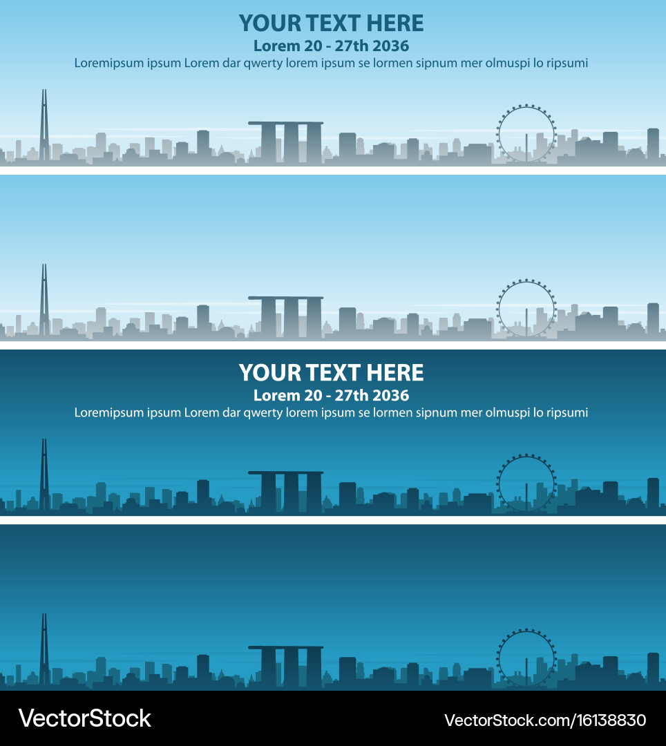 Singapore skyline event banner Royalty Free Vector Image
