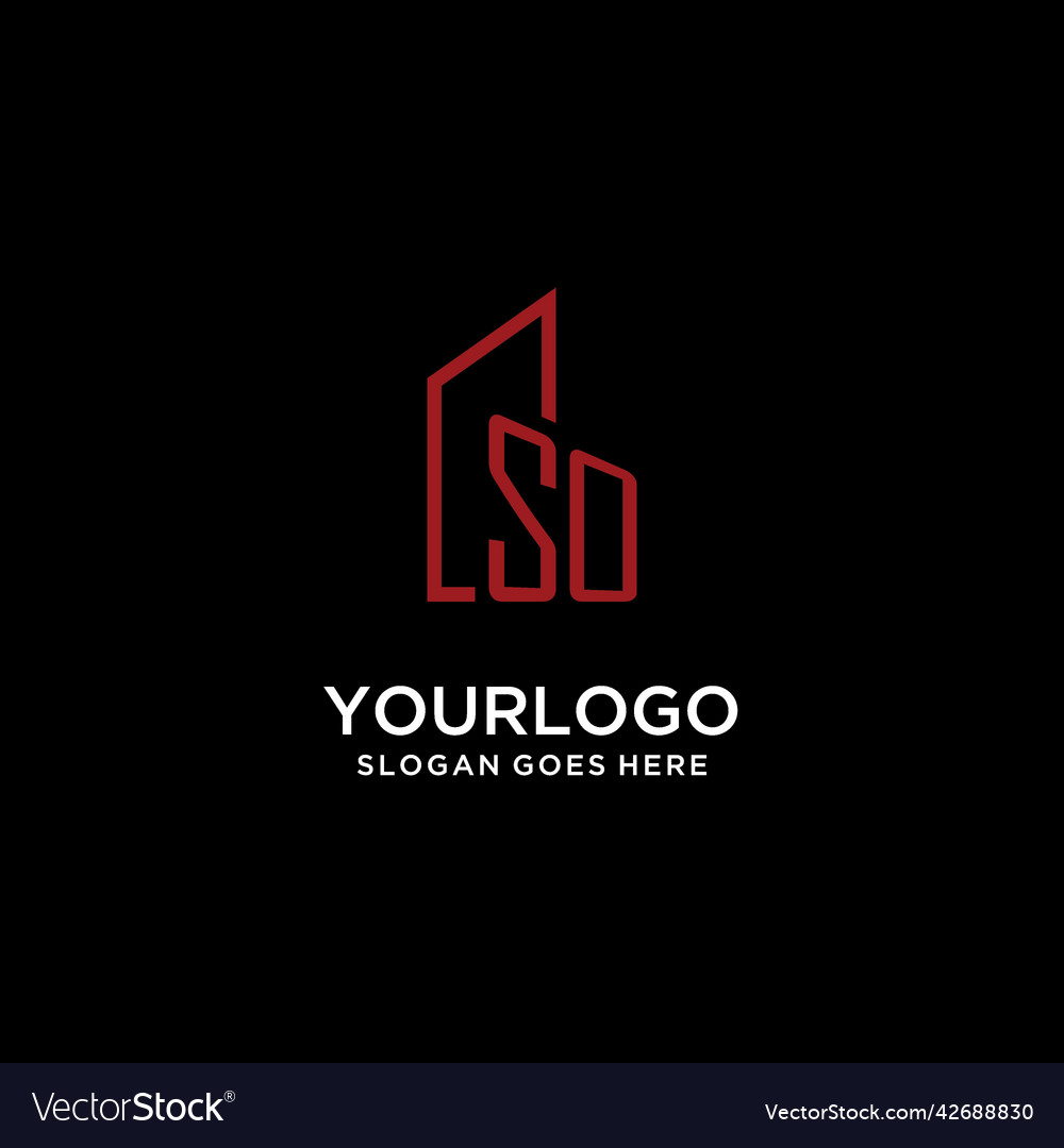 So initial monogram with building logo design