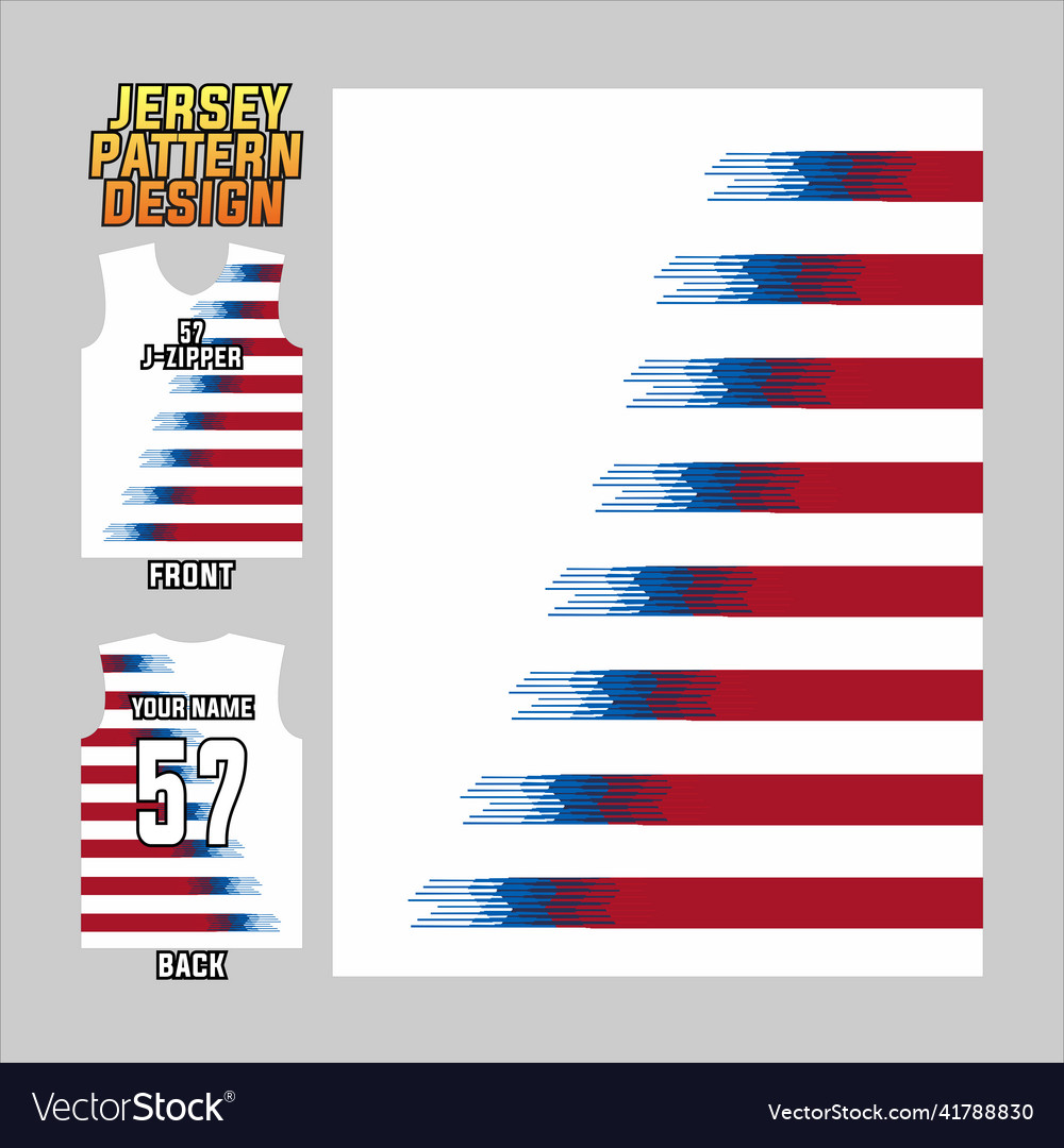 Sports jersey printing design pattern vector image Sports jersey printing design pattern