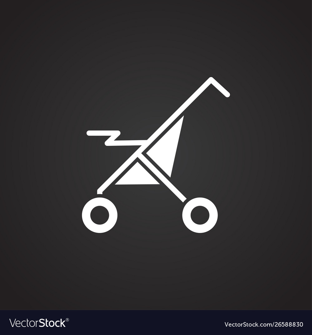 Stroller icon on background for graphic and web Vector Image Stroller icon on background for graphic and web