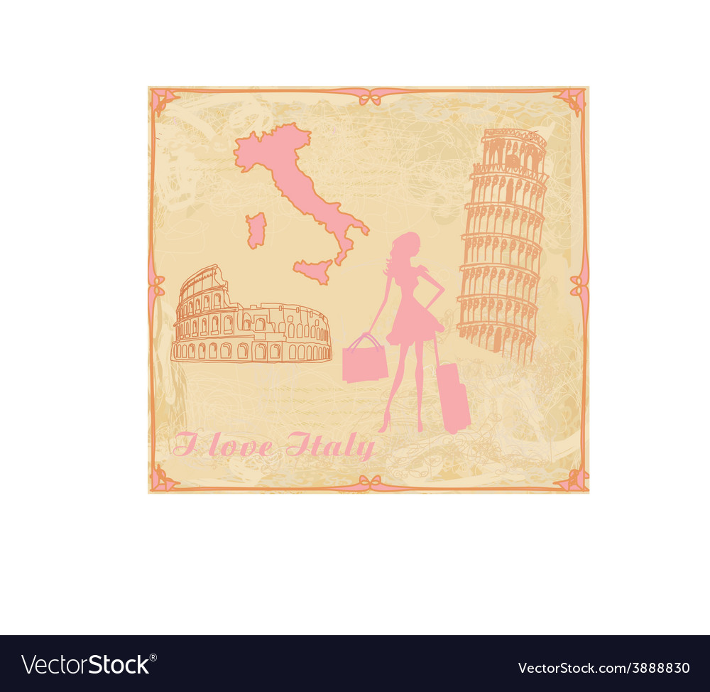 Travel girl in italy Royalty Free Vector Image