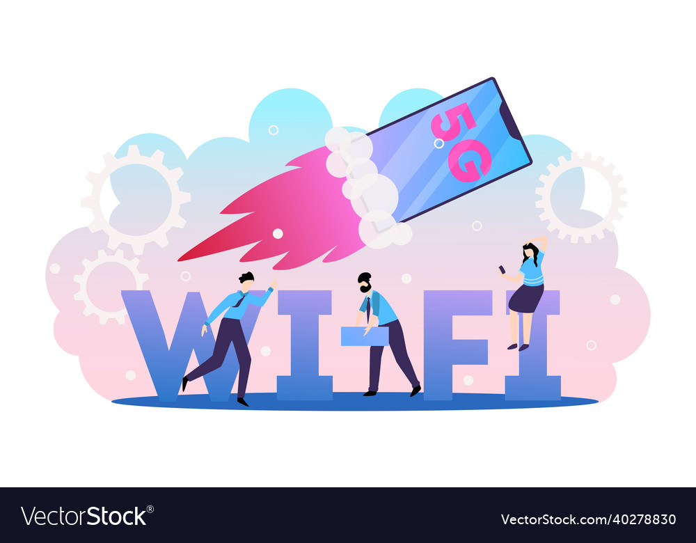 Turbo 5g wifi composition Royalty Free Vector Image