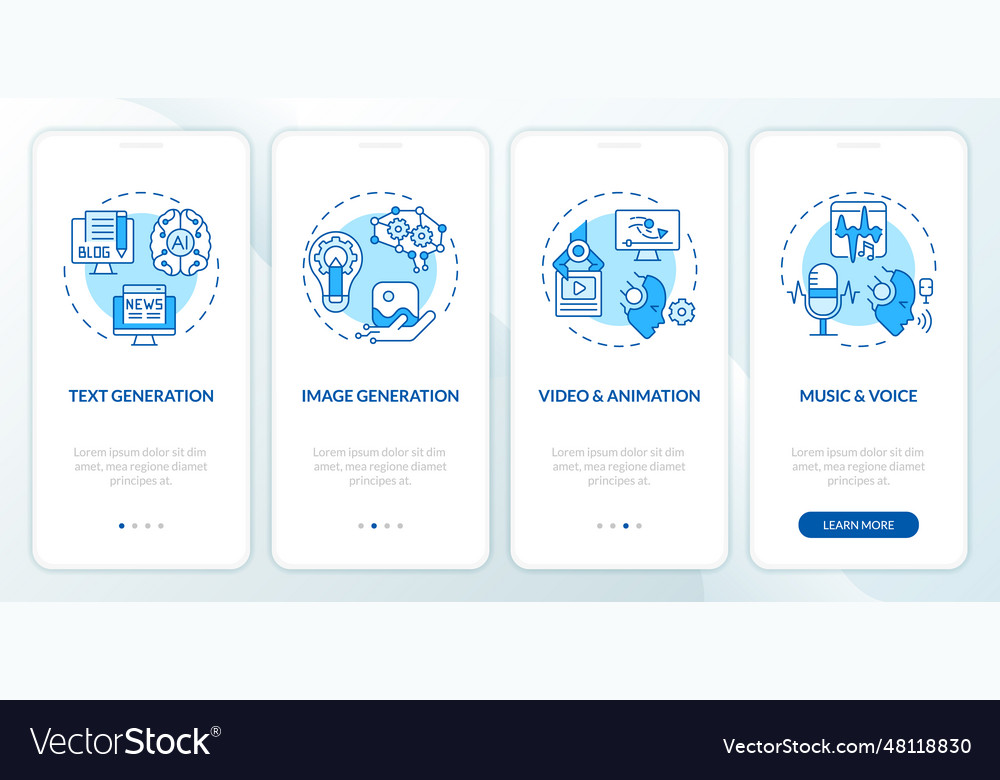 Walkthrough ai for seo with line icons concept vector image Walkthrough ai for seo with line icons concept