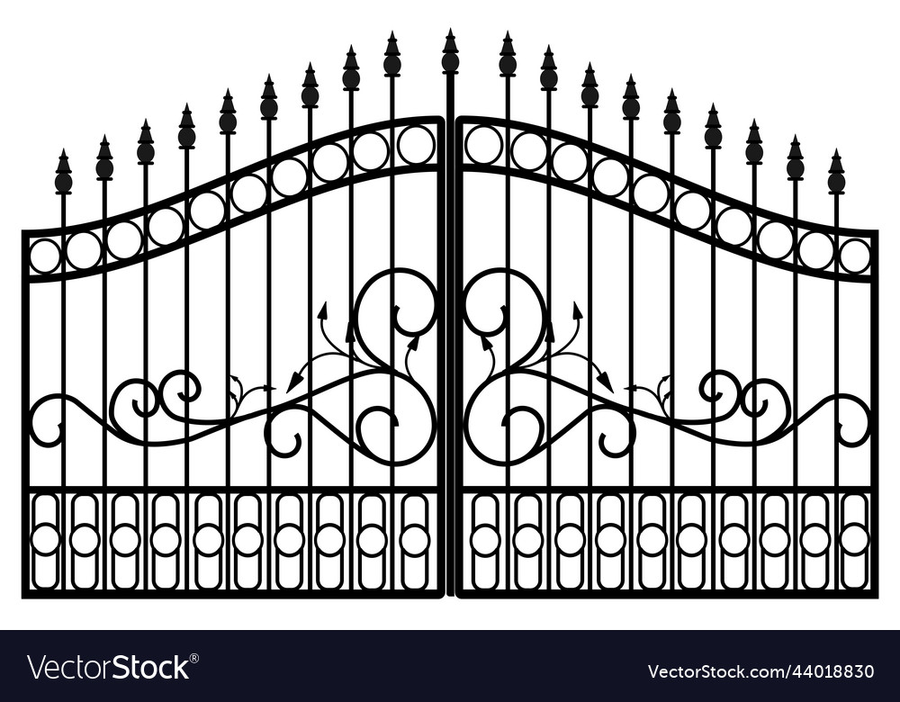 Wrought iron entry gate Royalty Free Vector Image