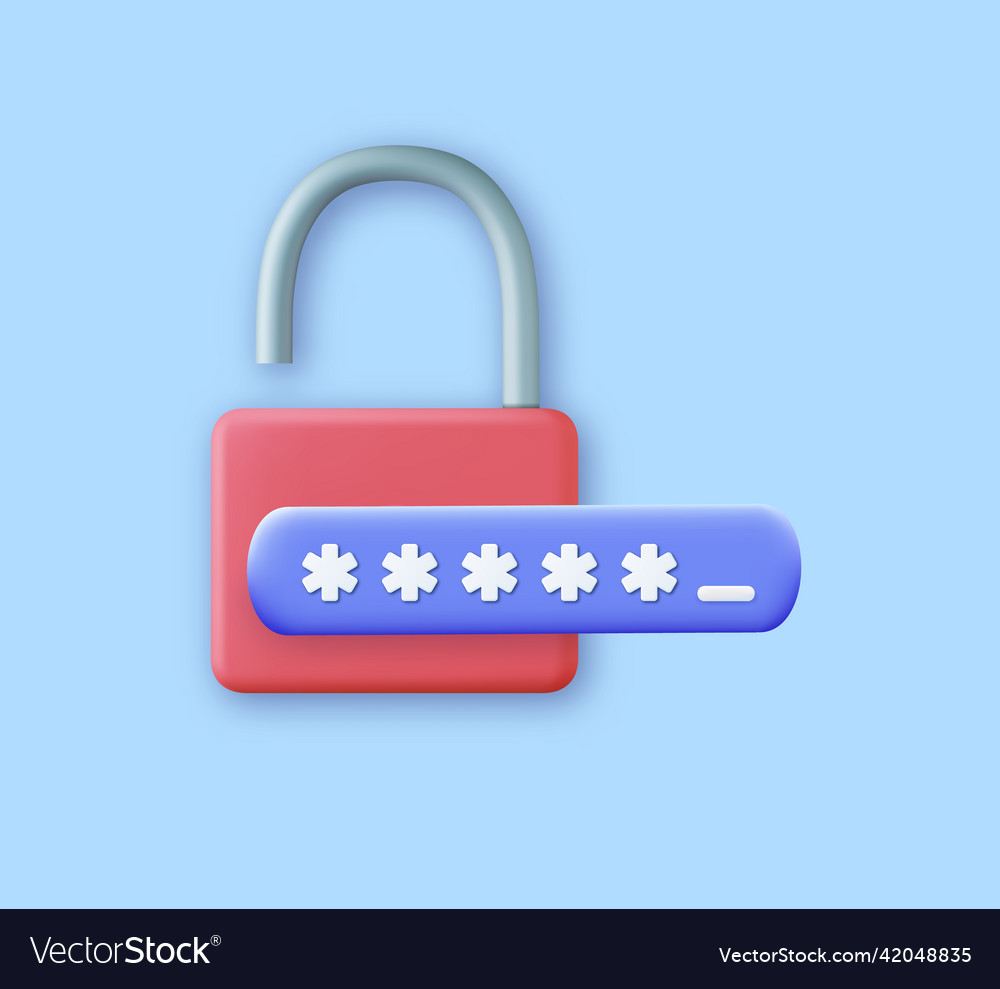3D Padlock Security Icon