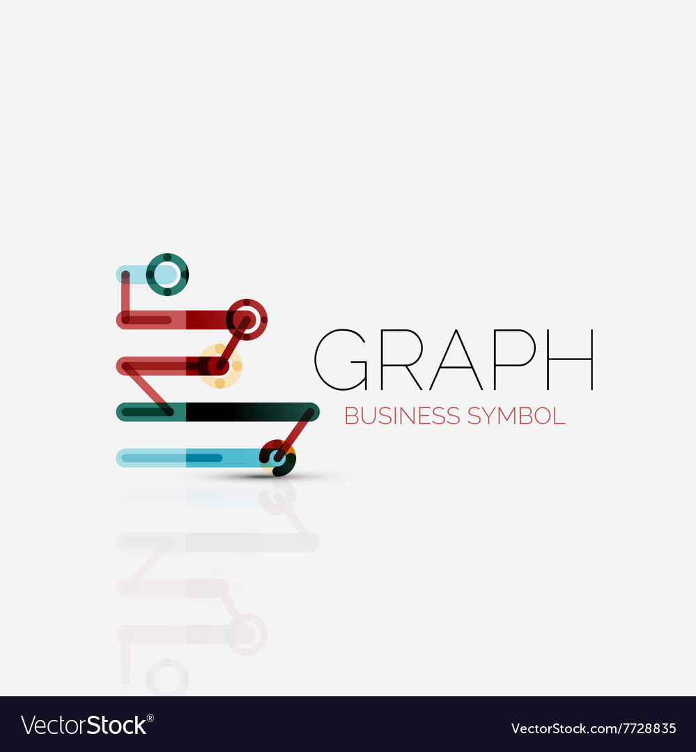 Abstract logo idea linear chart or graph