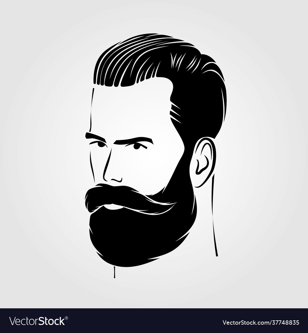 Bearded Men Hipster Face Icon Isolated Royalty Free Vector 6182