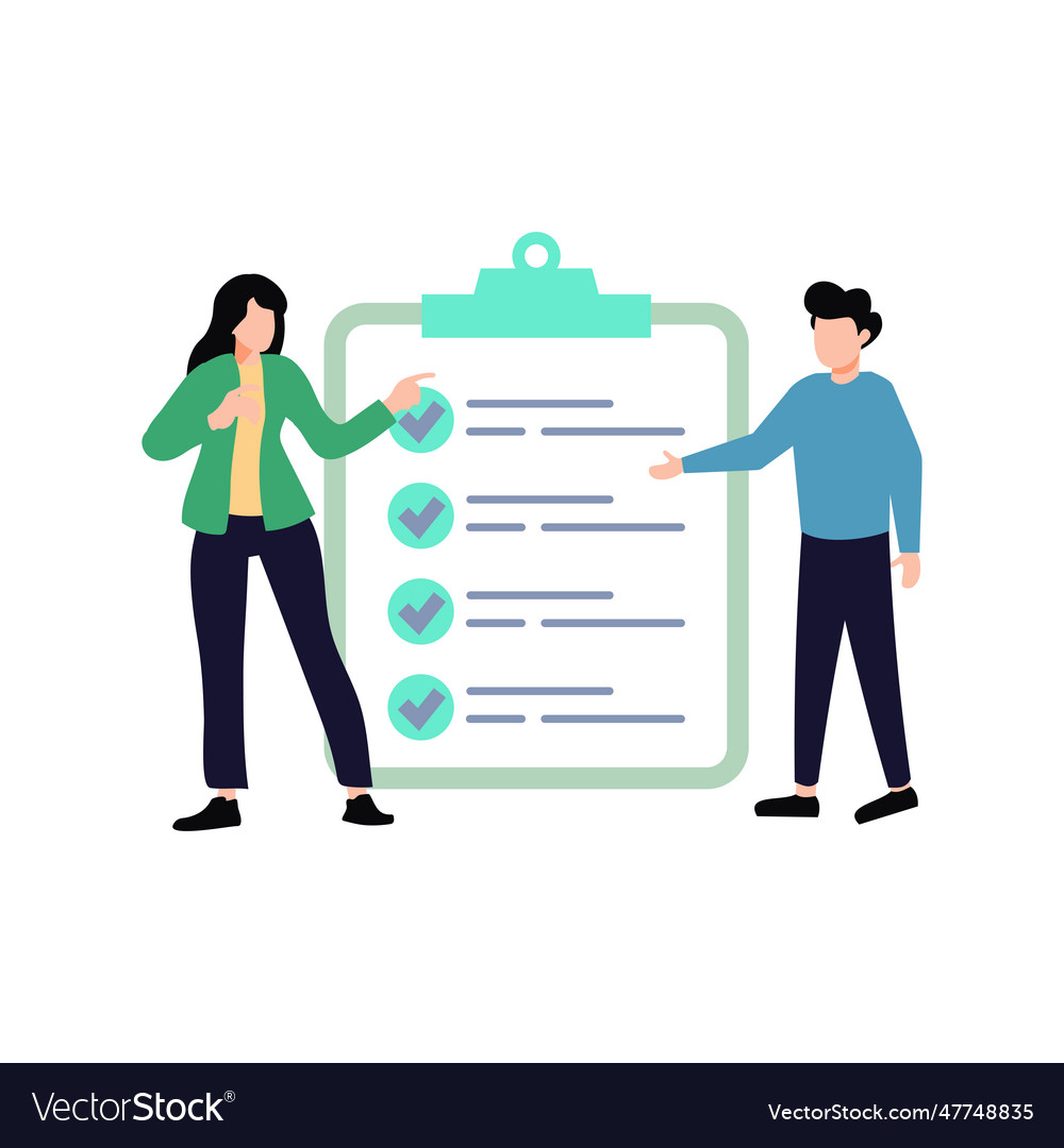 Boy and the girl have completed their to-do list Vector Image