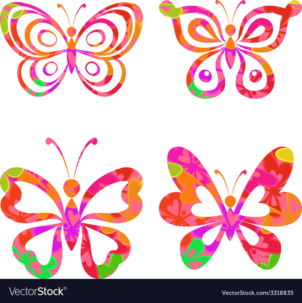 Colorful Butterfly Pattern Set