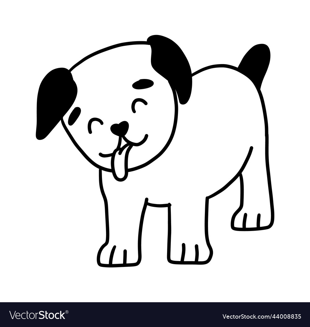 Cute handdrawn dog funny doodle puppy