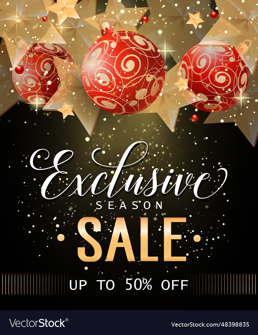 Exclusive season sale inscription vector image Exclusive season sale inscription