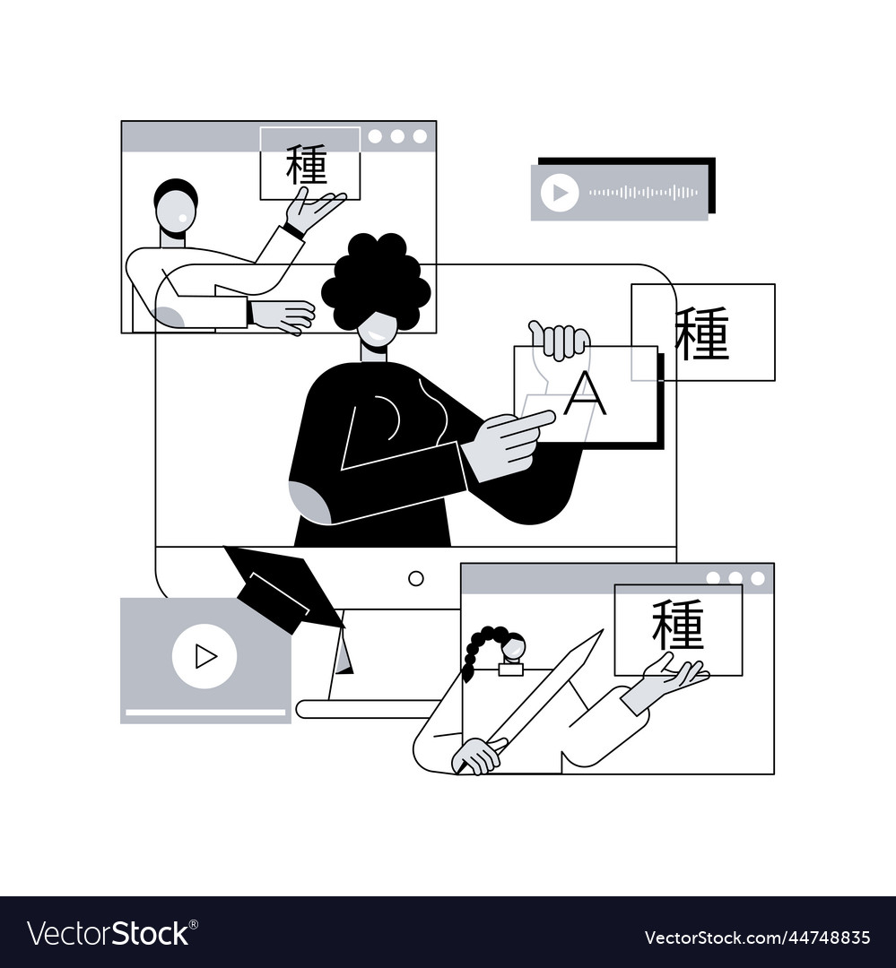 Foreign language workshop abstract concept Vector Image Foreign language workshop abstract concept