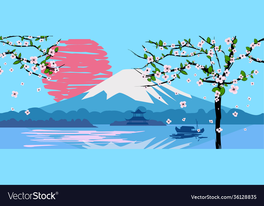 Fuji mountain sunrise landscape japan panorama