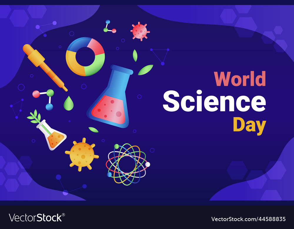 Gradient world science day background Vector Image Gradient world science day background