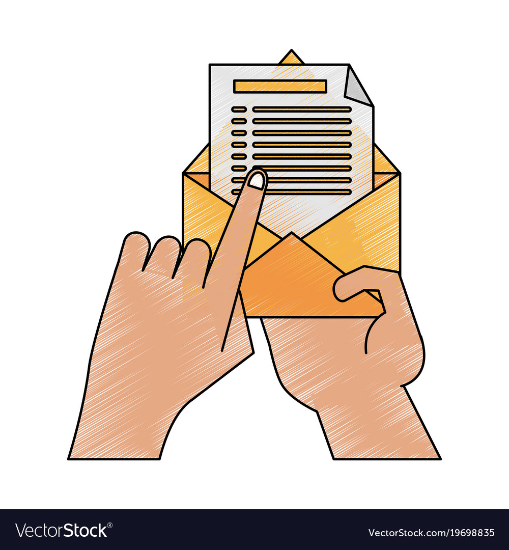 Hand with mail open